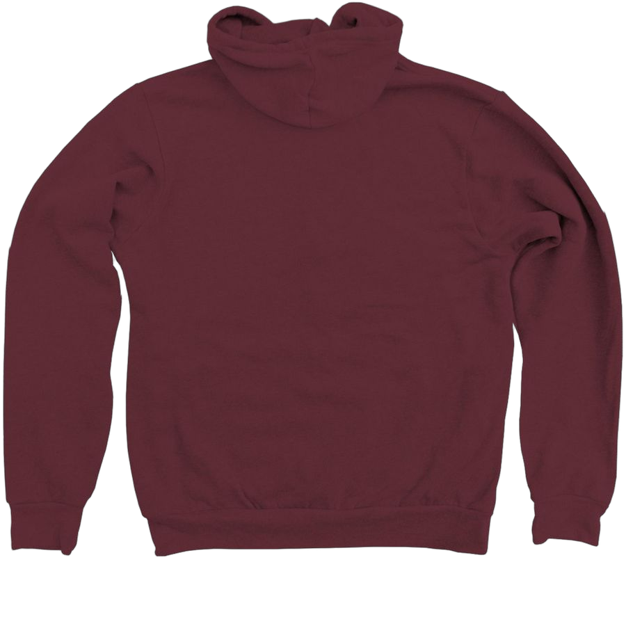Maroon Zip Up Hoodie - Back